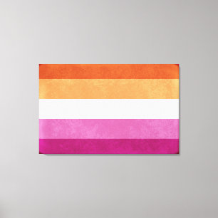 Lesbian Pride and Support Flag Colours Art Canvas Print