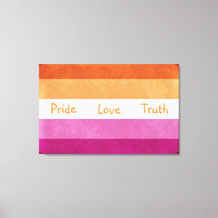 Lesbian Pride and Support Flag Colours Art Canvas Print