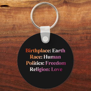 Lesbian Pride - Birthplace: Earth. Race: Human Keychain