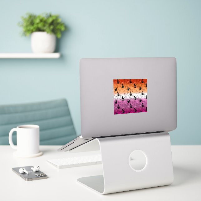 Lesbian Pride Black Cat - Mystical Witchy (Laptop On Desk)