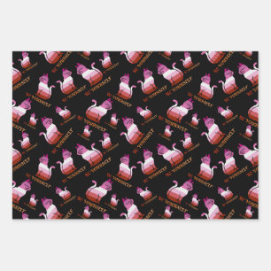 Lesbian Pride Cat - Be Yourself Wrapping Paper Sheet