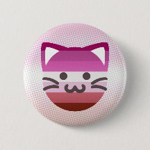 lesbian pride cat button
