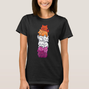 Lesbian Pride Cat Lgbt Gay Flag Cute Hers And Hers T-Shirt