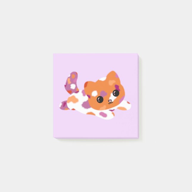 Lesbian Pride Cat Post-it Notes (Front)