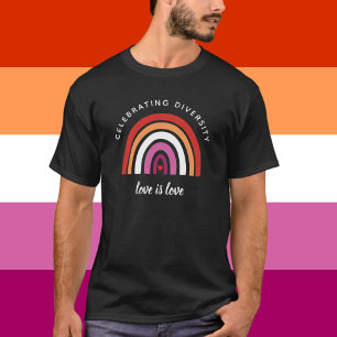 Lesbian Pride Celebrating Diversity Love Is Love T-Shirt