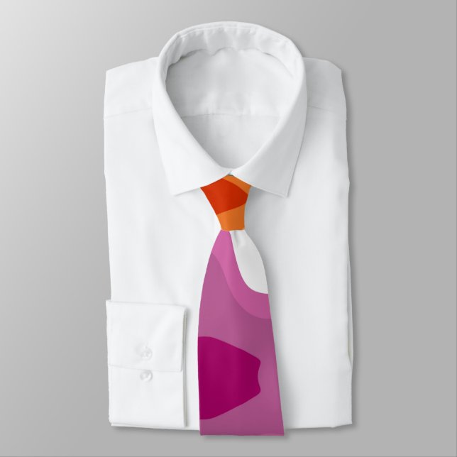 Lesbian Pride Drapeau Paint Swirl Cravate d'art (Attaché)