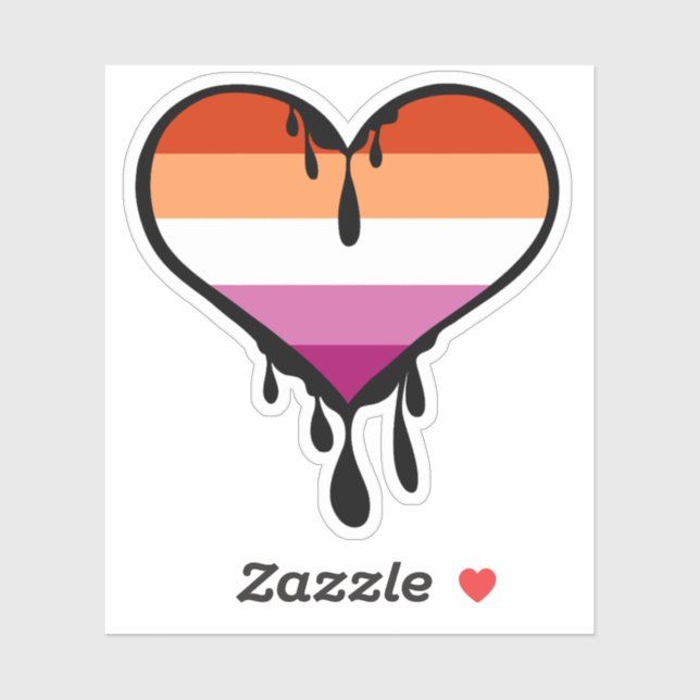 Lesbian Pride Dripping Heart (Sheet)