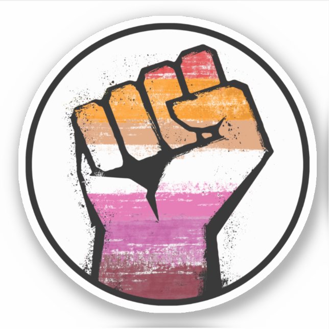 Lesbian Pride Fist Circle (Front)