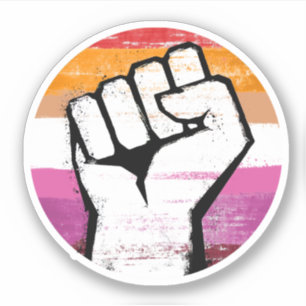Lesbian Pride Fist Circle Print