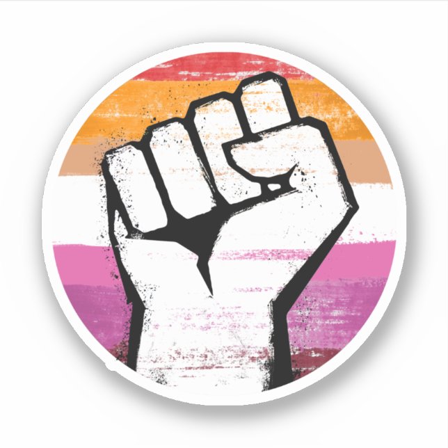 Lesbian Pride Fist Circle Print (Front)