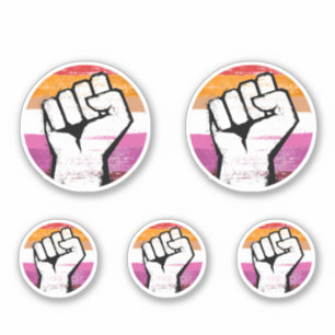 Lesbian Pride Fist Circle Print