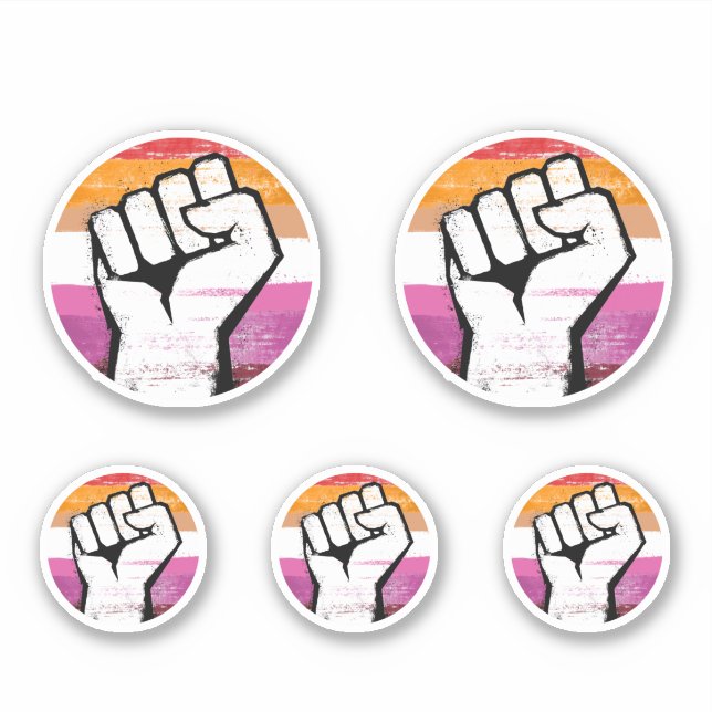 Lesbian Pride Fist Circle Print (Front)