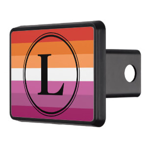 Lesbian Pride Flag (2018) Custom Monogram Tow Trailer Hitch Cover
