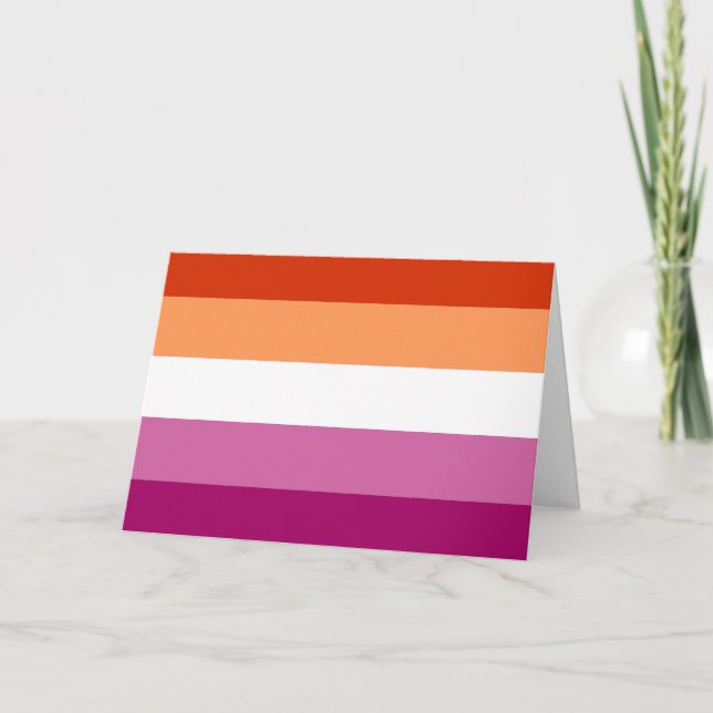 Lesbian Pride Flag (5 Stripes) Card (Front)