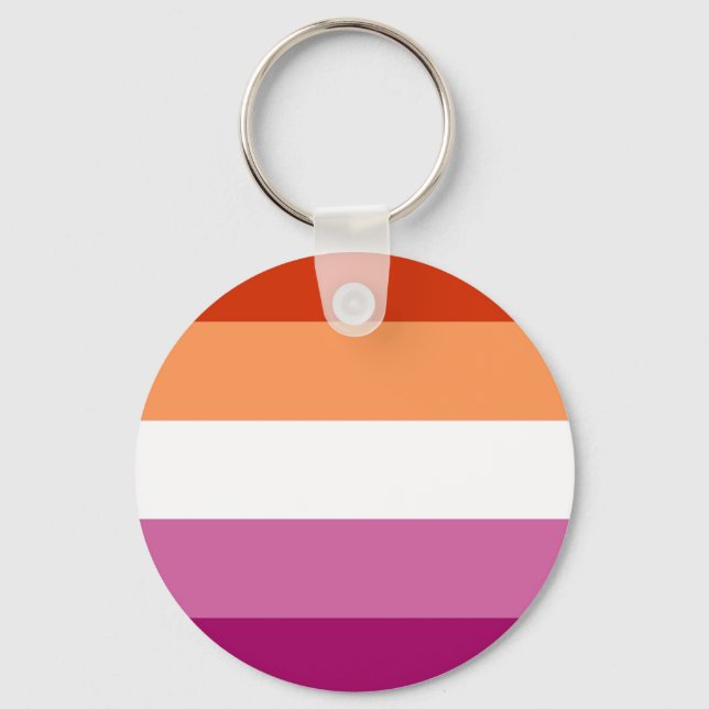 Lesbian Pride Flag (5 Stripes) Keychain (Front)