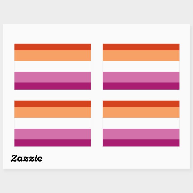 Lesbian Pride Flag (5 Stripes) Sticker (Sheet)