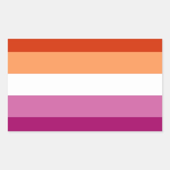 Lesbian Pride Flag (5 Stripes) Sticker (Front)