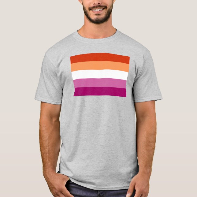 Lesbian Pride Flag (5 Stripes) T-Shirt (Front)