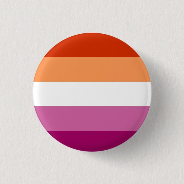 Lesbian Pride Flag Badge 1 Inch Round Button (Front)