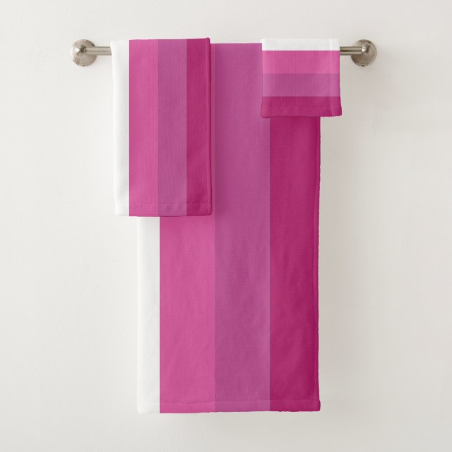 Lesbian Pride Flag Bath Towel Set (Insitu)