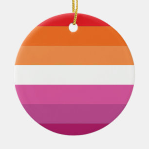Lesbian Pride Flag Ceramic Ornament