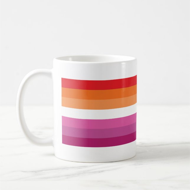 Lesbian Pride Flag Coffee Mug (Left)