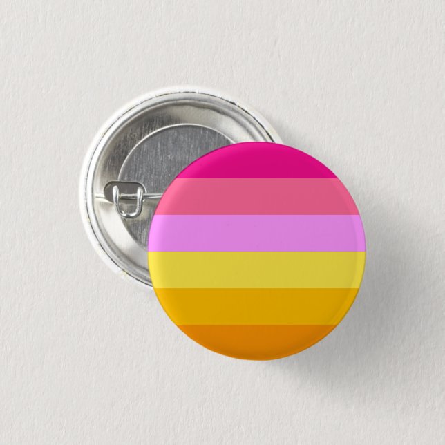 Lesbian Pride Flag (Dawn) 1 Inch Round Button (Front & Back)