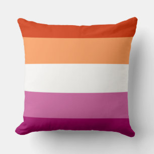 Lesbian pride flag design throw pillow