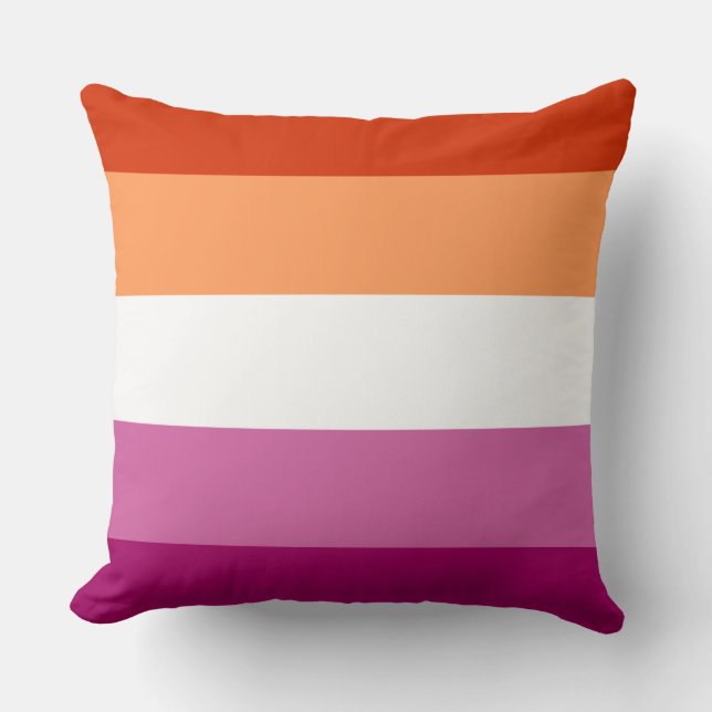 Lesbian pride flag design throw pillow (Front)