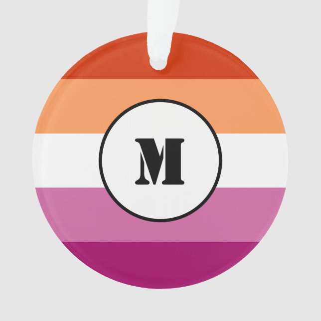 Lesbian pride flag design with a monogram ornament (Front)