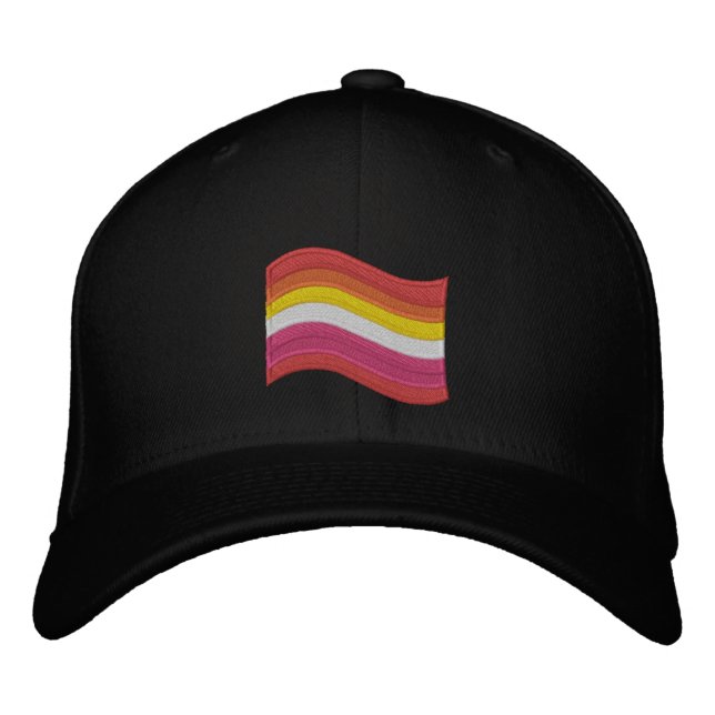 Lesbian Pride Flag Embroidered Hat (Front)