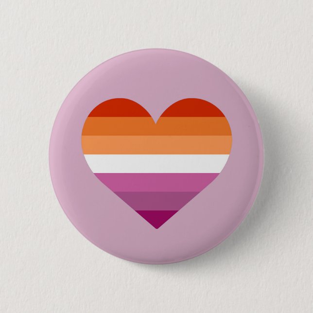 Lesbian Pride Flag Heart Design Badge Pride 2024 2 Inch Round Button (Front)