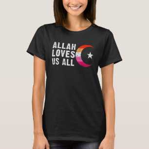 Lesbian Pride Flag  Hilal  crescent moon  Islam T-Shirt