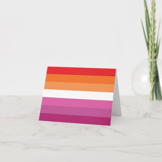 Lesbian Pride Flag Holiday Card (Front)
