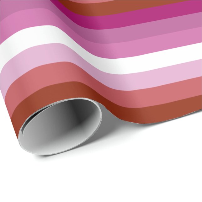 Lesbian Pride Flag Horizontal Wrapping Paper (Roll Corner)