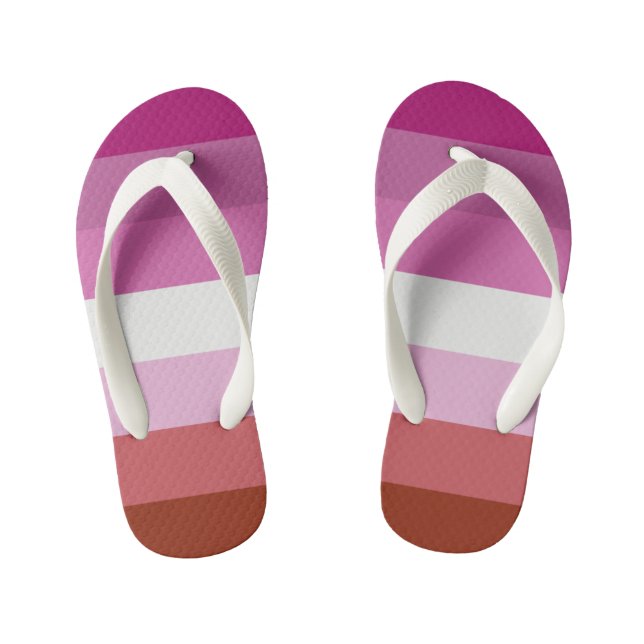 Lesbian Pride Flag Kid's Flip Flops (Footbed)