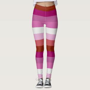 Lesbian Pride Flag LGBT Horizontal Stripe Leggings