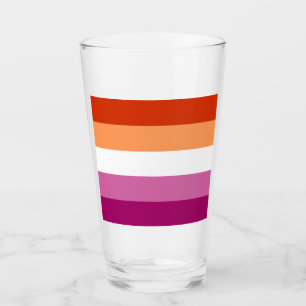 Lesbian Pride Flag LGBTQ Glass