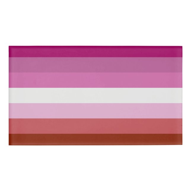 Lesbian Pride Flag LGBTQ Name Tag (Front)