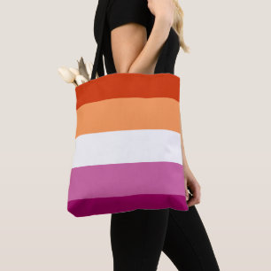 Lesbian Pride Flag LGBTQ Tote Bag