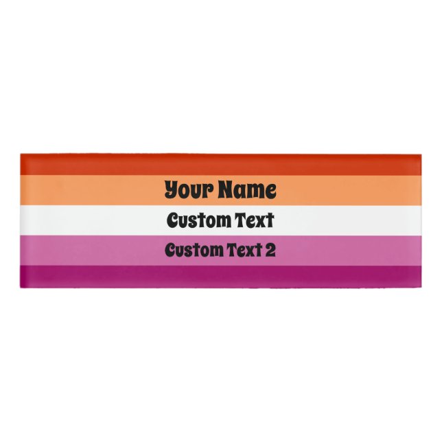 Lesbian  pride flag name tag (Front)