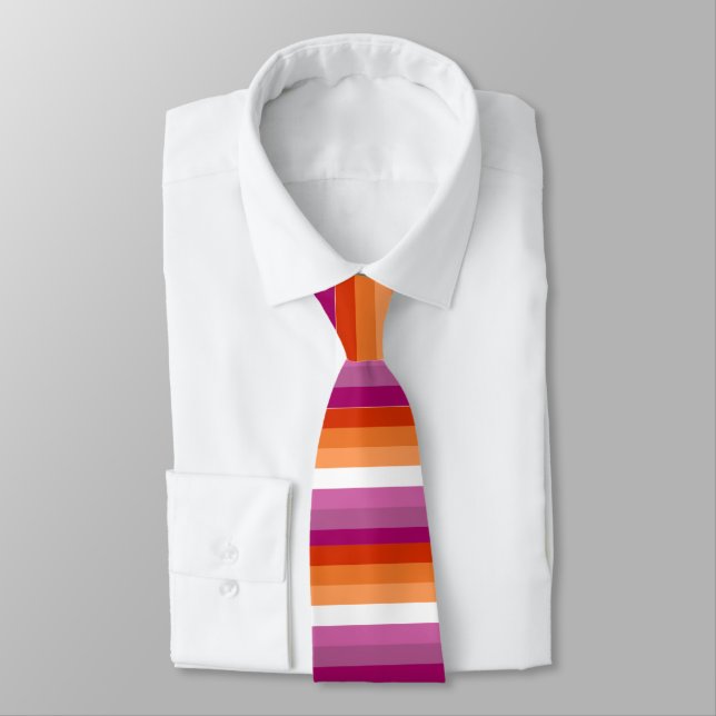 Lesbian Pride Flag Neck Tie (Tied)