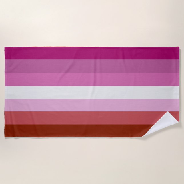 Lesbian Pride Flag (Origin) Beach Towel (Front)