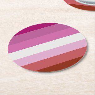 Lesbian Pride Flag (Origin) Round Paper Coaster