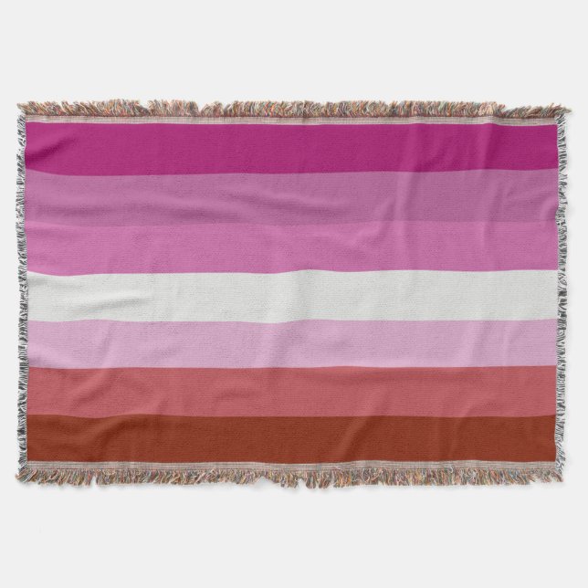 Lesbian Pride Flag (Origin) Throw Blanket (Front)