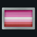 Lesbian Pride Flag Pink, White, Red Stripes Belt Buckle<br><div class="desc">Customize the size,  rotation and placement of the stripes</div>