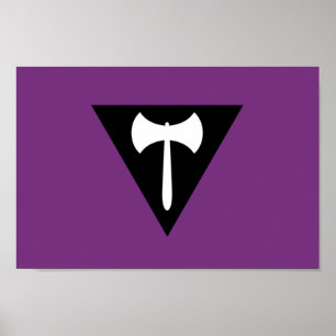 Lesbian Pride Flag Purple Axe Poster
