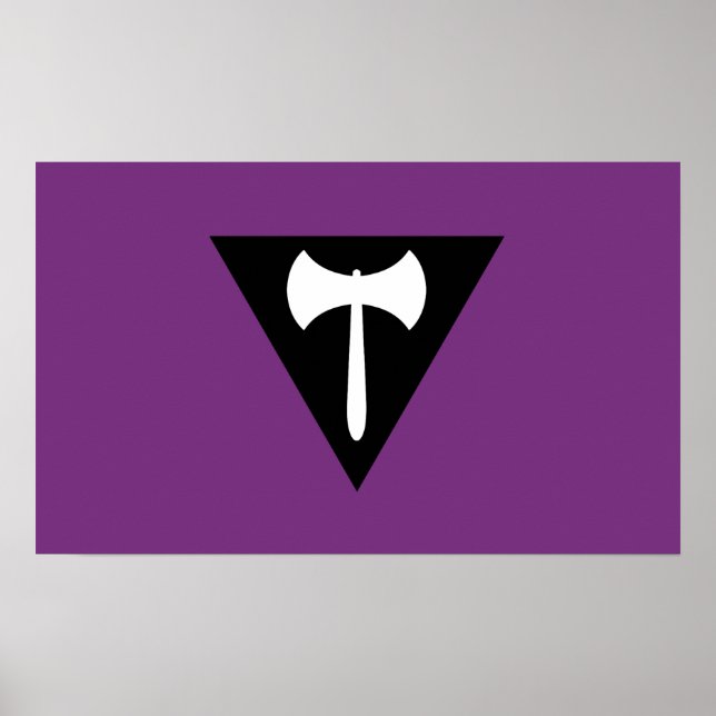 Lesbian Pride Flag  Purple Axe Poster (Front)