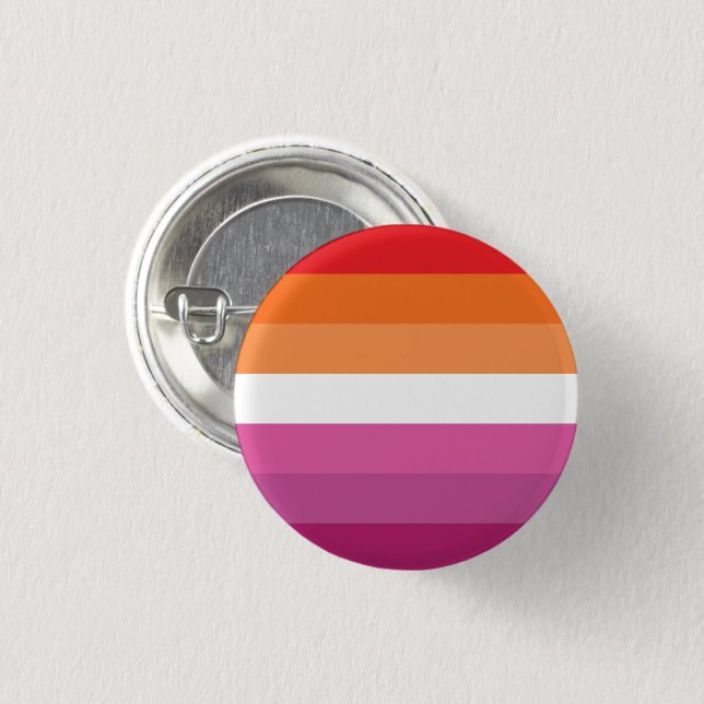 Lesbian Pride Flag (Sunset) 1 Inch Round Button (Front & Back)