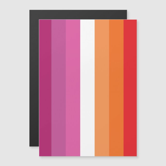 Lesbian Pride Flag (Sunset) Magnetic Invitation (Front/Back)
